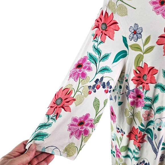 Floral Print J Jill Wearever Collection Womens Dress Size 1X Casual Comfortable - Picture 9 of 11